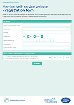 Member self-service registration form